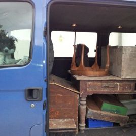 Tommy the Collie Dog at the Furniture Auction in Cornwall