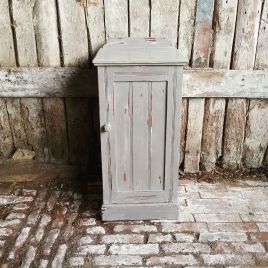 Painted Grey Wooden Bedside Cupboard