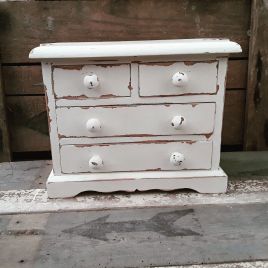 White Painted Mini Pine Chest Of Drawers