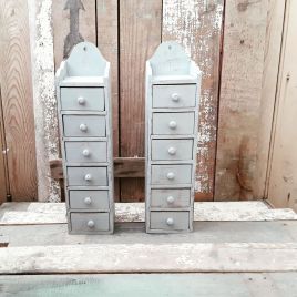 Grey Painted Wooden Mini Drawers