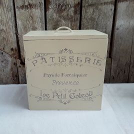 Large Cream Wooden Box With Lid