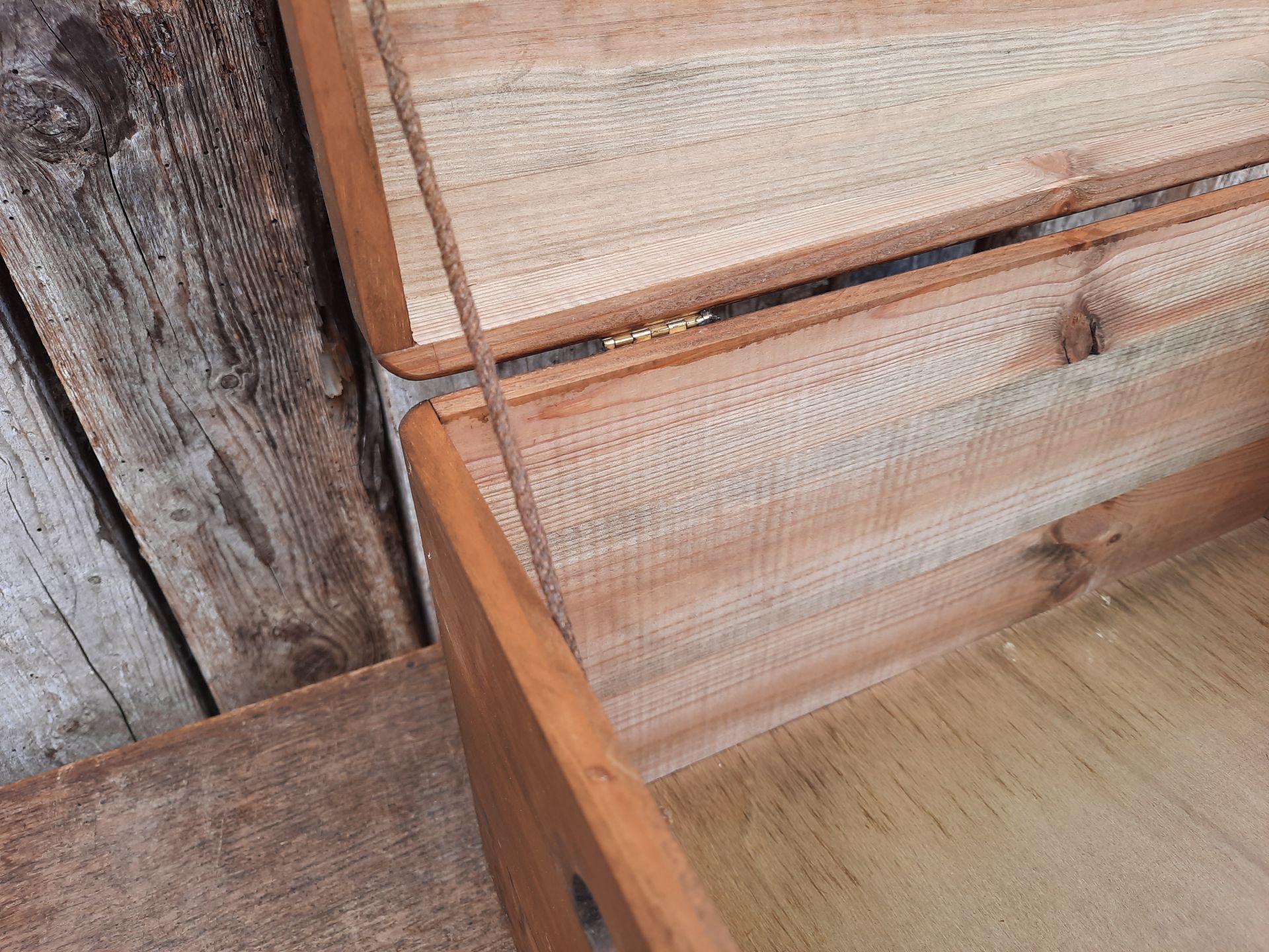 Large Wooden Box With Champagne Stencil for Sale - Home