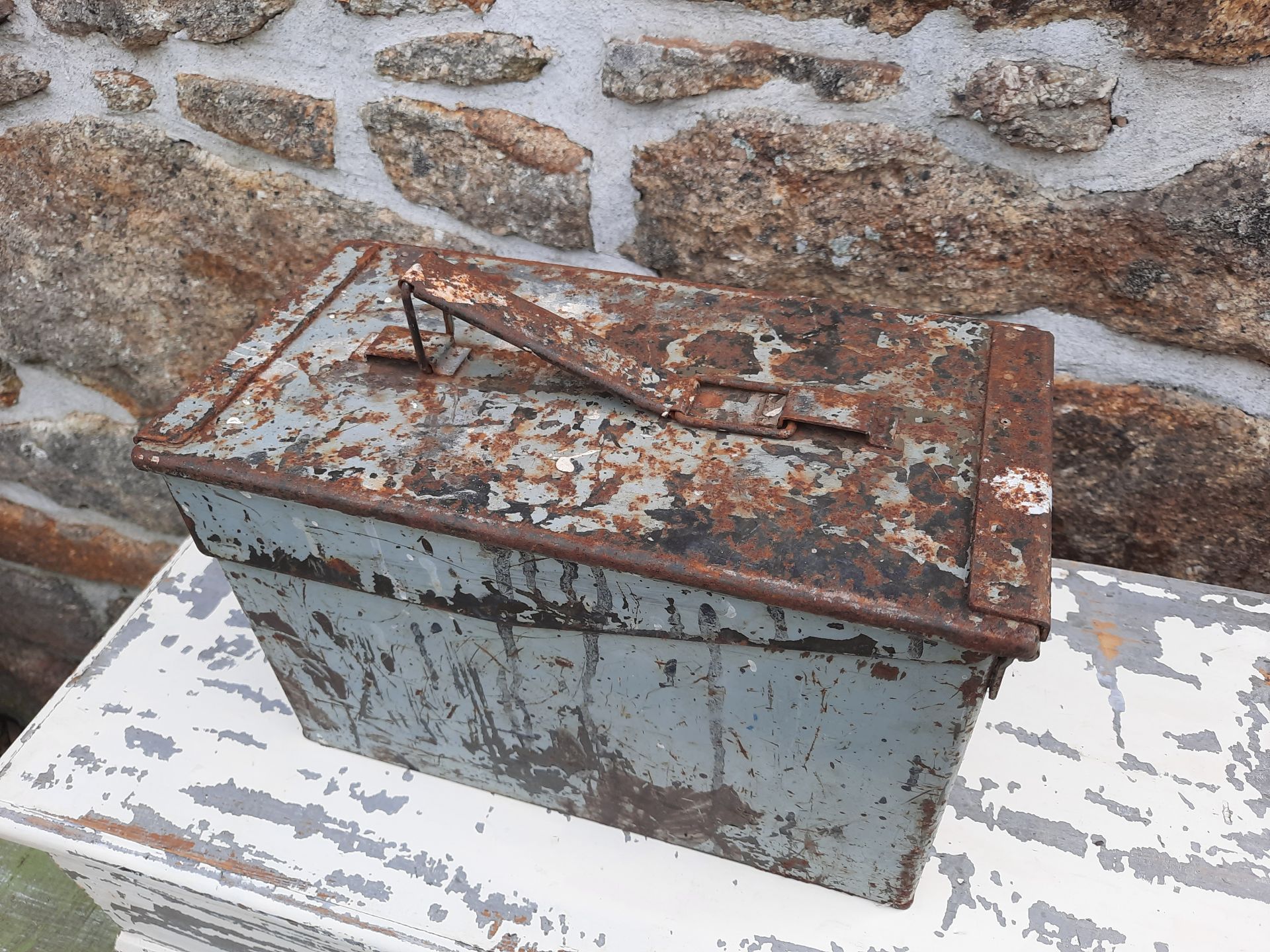 Vintage Grey Industrial Steel Box for Sale Home Accessories Trunk