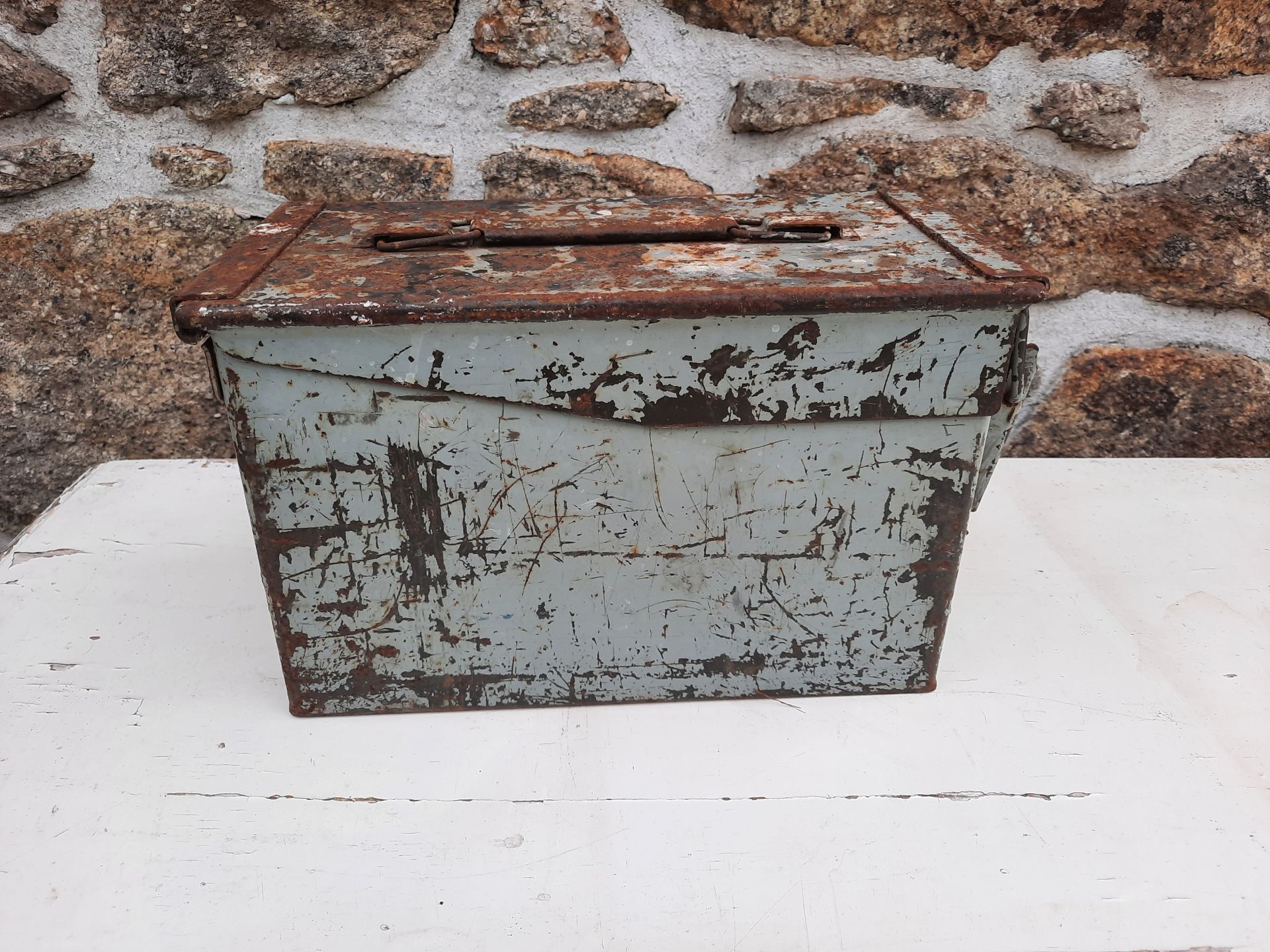 Vintage Grey Industrial Steel Box for Sale Home Accessories Trunk