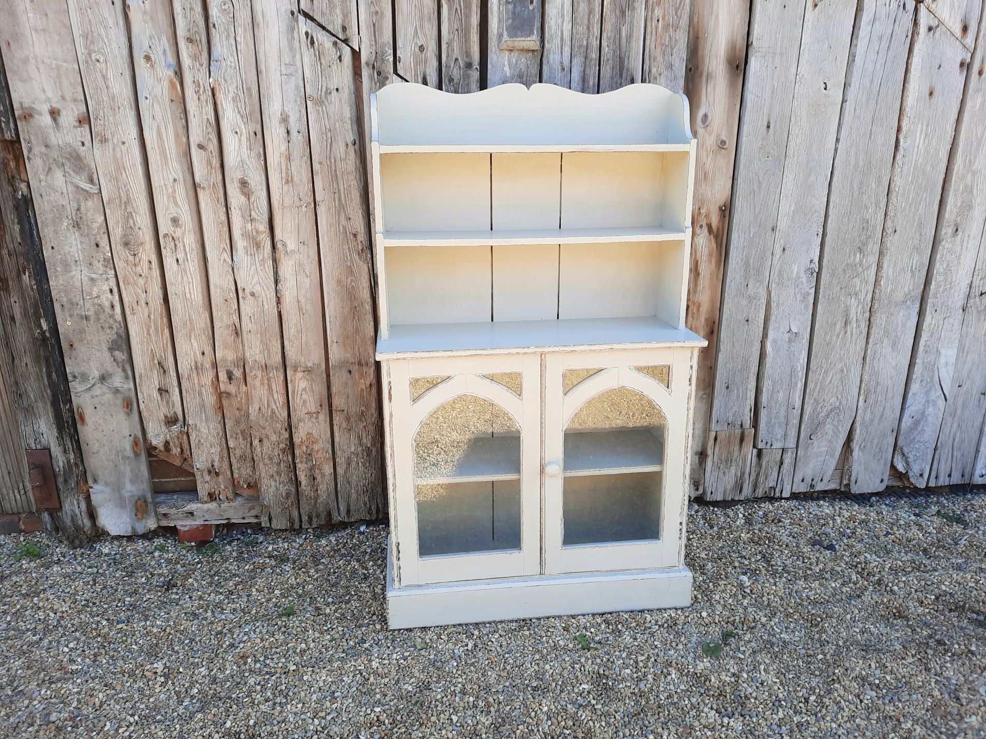 Painted Pine Dresser With Glass Doors for Sale Cupboards Trunk