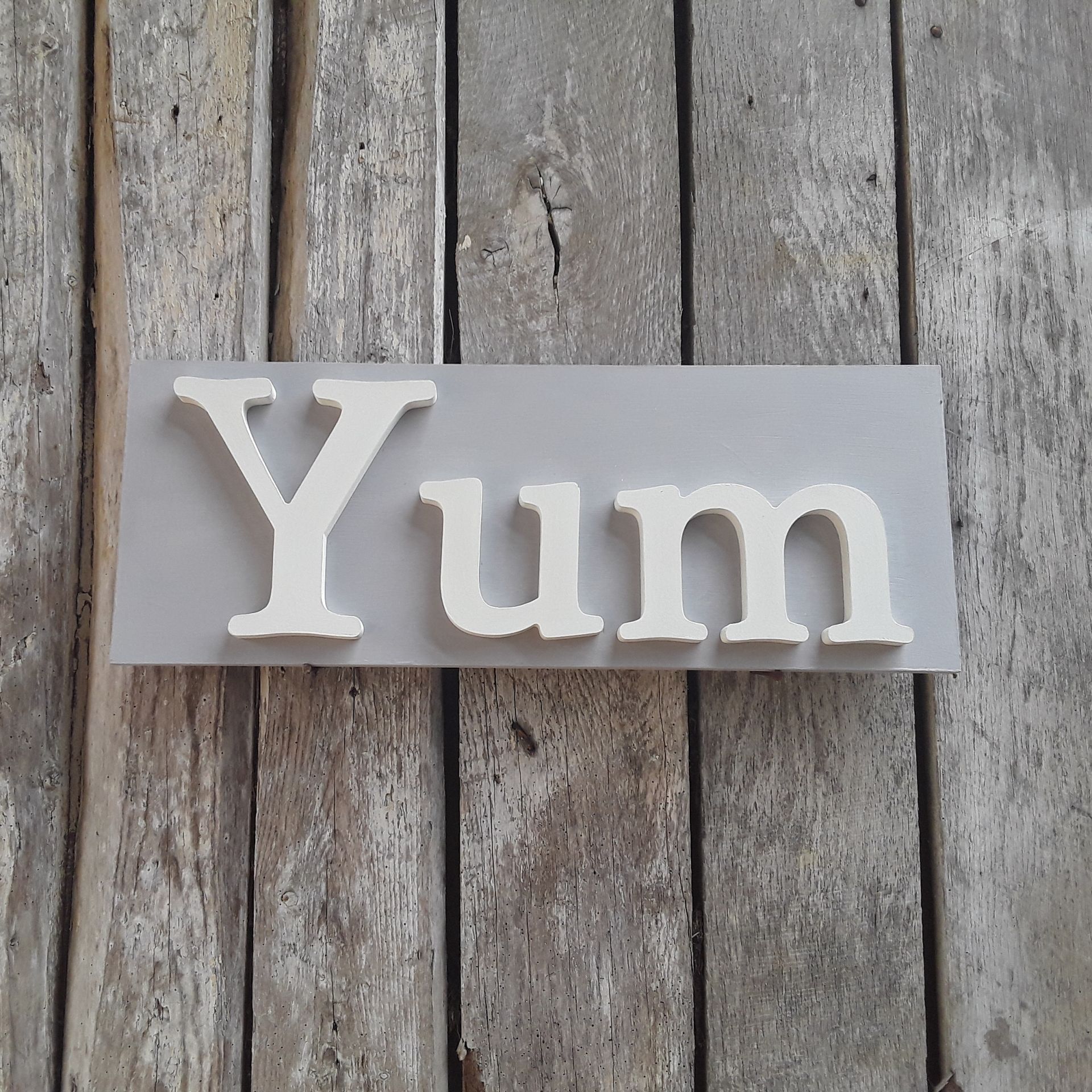 Handpainted Wooden Yum Sign For Sale Hand Painted Wooden Signs Trunk Vintage Furniture