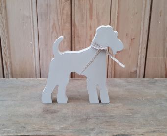 Handpainted Terrier 15cm Tall Painted With Purbeck Stone