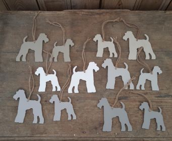 Handpainted Wooden Hanging Terriers
