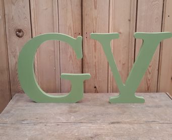 30cm letters painted with Yeabridge Green