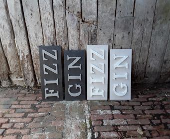 Painted Wooden GIN Sign