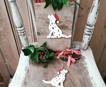 Wooden Dalmatian Christmas Decoration