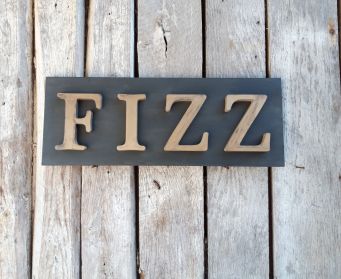 Painted Wooden FIZZ Sign