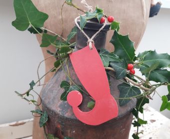 Hanging Elves Boot Decorations Red
