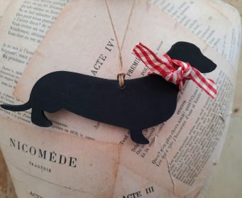 Handpainted Wooden Hanging Dachshund
