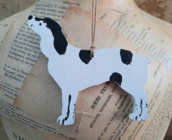 Hand Painted Wooden Hanging Spaniel