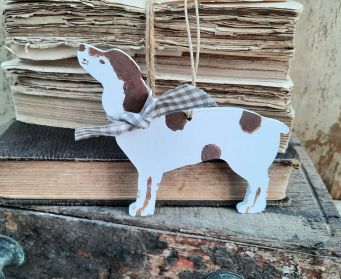 Hand Painted Wooden Hanging Spaniel