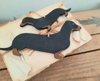 Handpainted Wooden Hanging Dachshund