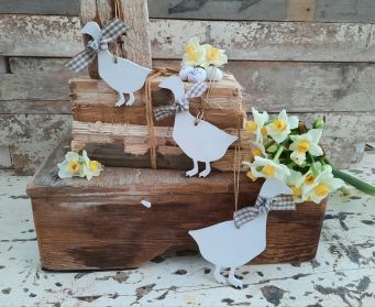 Handpainted Hanging Wooden Goose Decoration