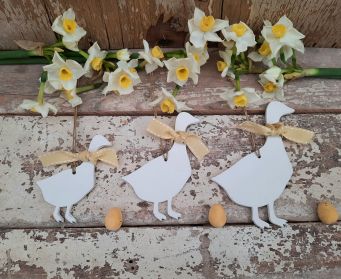 Handpainted Hanging Wooden Goose Decoration