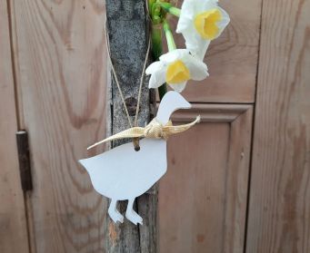 Handpainted Hanging Wooden Goose Decoration