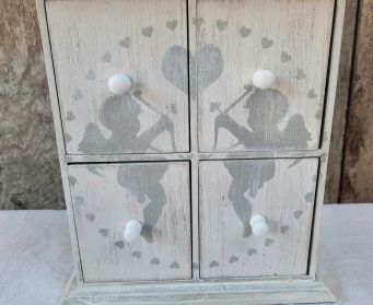 Mini Chest Of Drawers With Cherub Stencil 
