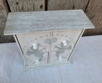 Mini Chest Of Drawers With Cherub Stencil 