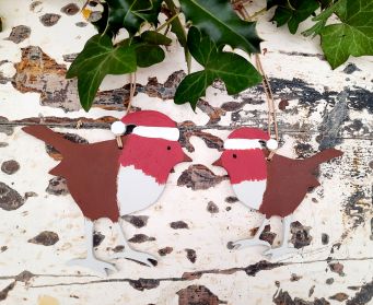Hand Painted  Wooden Robin