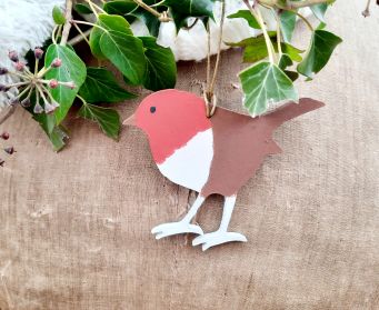 Hand Painted  Wooden Robin