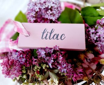 Painted Hanging Lilac Tag