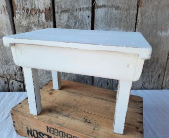 Painted Wooden White Stool
