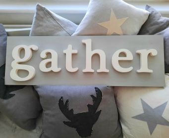 Painted Wooden Gather Sign