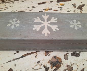 Long Painted Wooden Snowflake Box