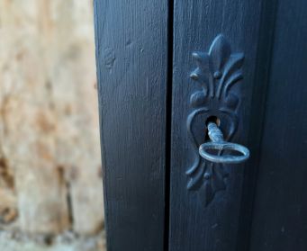 Painted Black Pine Cupboard