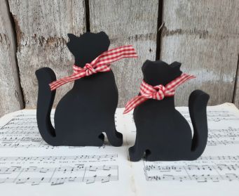 Hand Painted Wooden Cat
