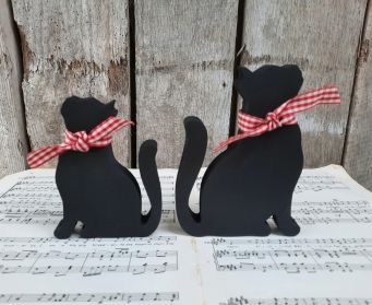 Hand Painted Wooden Cat