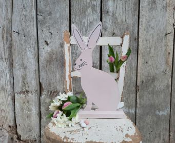 Large Handpainted Pink Hare