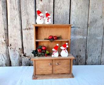 Painted Wooden Christmas Mouse Decoration
