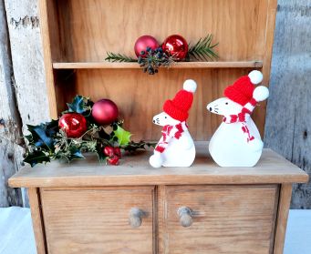 Painted Wooden Christmas Mouse Decoration