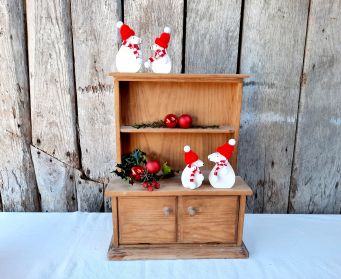 Painted Wooden Christmas Mouse Decoration