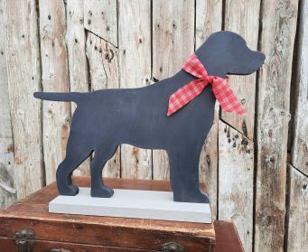 Large Painted Wooden Standing Labrador