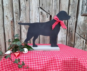 Large Painted Wooden Standing Labrador