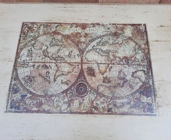 Painted Table With Original Caster Wheels