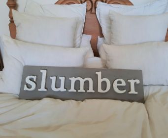 Painted Wooden Slumber Sign