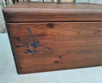 Large Wooden Box With Bee Design