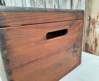 Large Wooden Box With Bee Design