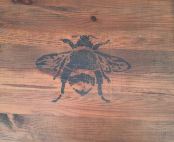 Large Wooden Box With Bee Design