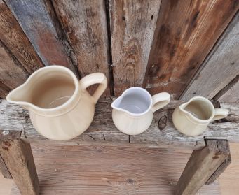 Trio Of Pale Yellow Jugs