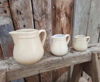 Trio Of Pale Yellow Jugs