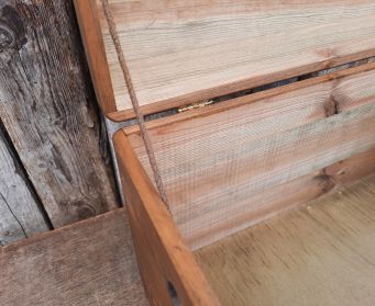 Large Wooden Box With Champagne Stencil
