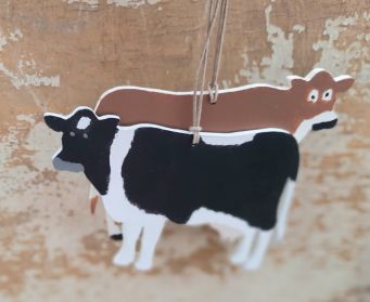 Hanging Painted Cow Decoration